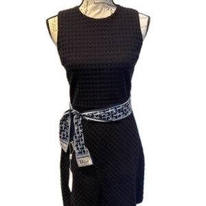 Theory Navy Textured A-line Body Cons Shift Dress Size 4